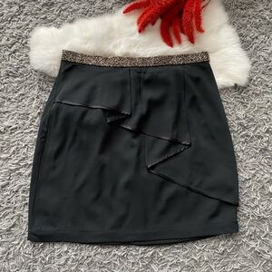 Robert Rodriguez Silk Ruffle Skirt – Beaded Waistband